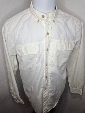 C.E. Schmidt Men's White Long Sleeve Button-Front Mesh Polyester Work Shirt M